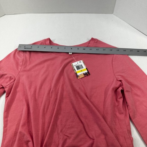 Selfie Women's Sz Medium Long Sleeve Tee Shirt Gather And Tied On Front Pink New - Picture 8 of 16